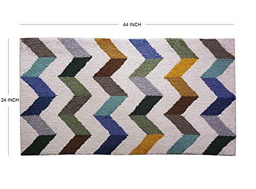 Image of THE HOME TALK Modern Polyester Area Rugs | Carpets for Living Room, Kitchen, Kid's Room, Bedroom | Microfiber Polyester Rugs | Shaggy Floor Carpet | Anti Skid Store (White, 60x110 CM)