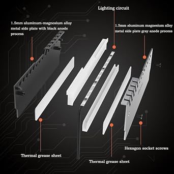 2Pcs RGB RAM Heatsink DDR DDR3 DDR4 Memory Radiator Vest Cooling Heat Spreader Cooler for Desktop PC Computer Gaming Overclocking
