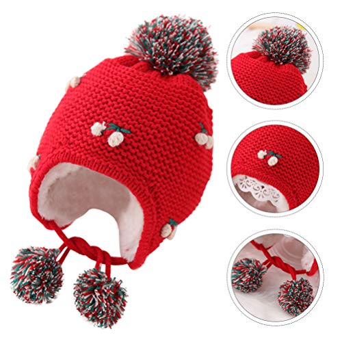 KESYOO Natal BebÃª Pom ChapÃ©u Inverno Infantil Tricotado Gorro Protetor de Orelha ChapÃ©u de PelÃºc