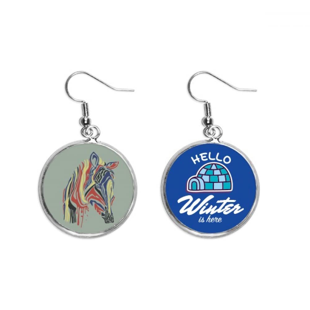 Pendientes de cebra para regalo original joyería de cuelgue único de invierno 5