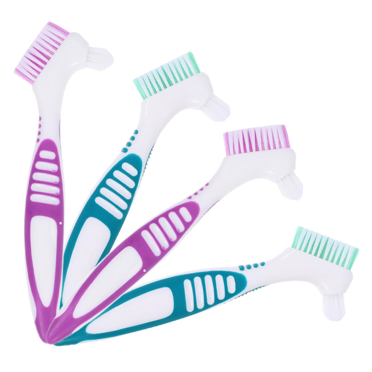 PACKOVE 20pezzi Spazzolino Per Dentiera Con Manico Antiscivolo Di Spazzole Per Pulizia Di Protesi e Apparecchi Ortodontici e Efficiente Per e Retainers