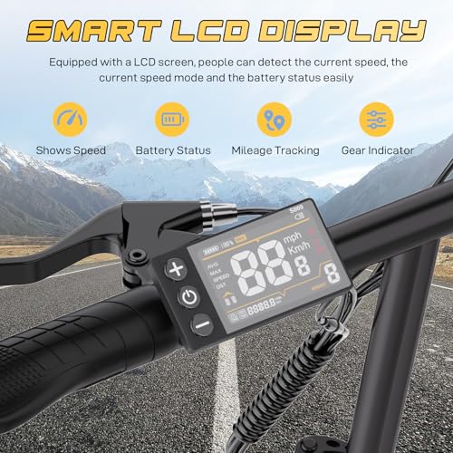 EVERCROSS Elektrofahrrad für Erwachsene, 250W E Bike,16''/20" x 4.0 Fette Reifen, bis zu 25KM/H & 60-100km Reichweite,36V/48V Abnehmbare Batterie, Berg Schnee Elektro Offroad Fahrrad – Bild 5