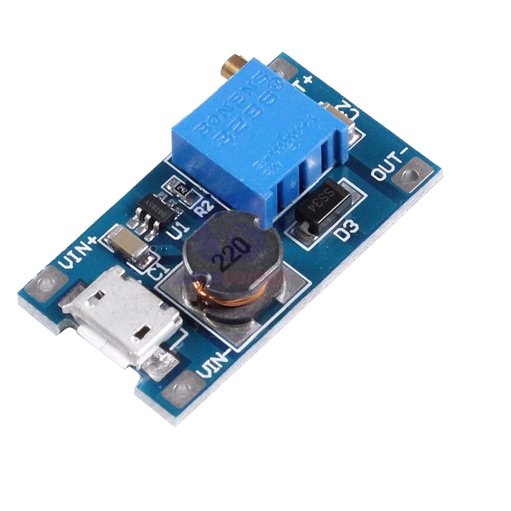 Durvient.com® MT3608 Adjustable Voltage Boost Step-Up Module - 5V-28V with Micro USB-image-31
