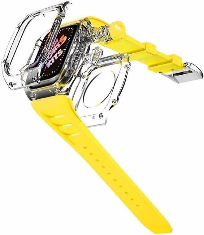 Boîtier transparent Apple Watch 45mm en caoutchouc fluoré premium