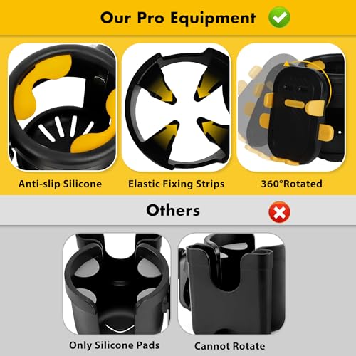 3 in 1 Cup Holder and Phone Mount for Electric Scooter, Phone Holder with Bottle Holder for Walker, Wheelchair, Stroller, Mobility Scooter Accessories - Image 3