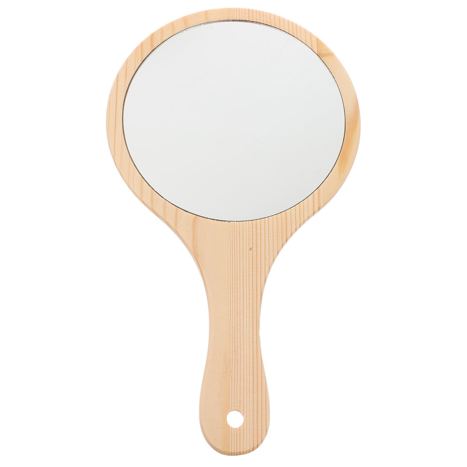 Clearlin Portable Makeup Mirror Handheld Wood Handle Mirror for Vanity and Bathroom Countertop