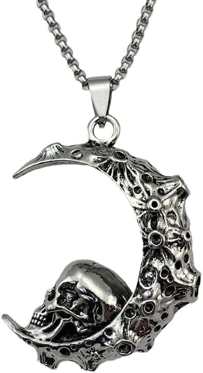 XFSRG Collar de Calavera en Luna para Mujer Diseño Único en...