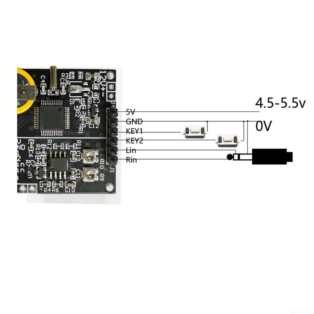 Musikspektrum-Analysator-Modul, LCD 3,3 cm MP3-Audioanzeige, VU-Meter, Power-Audio-Pegelanzeige-Modul