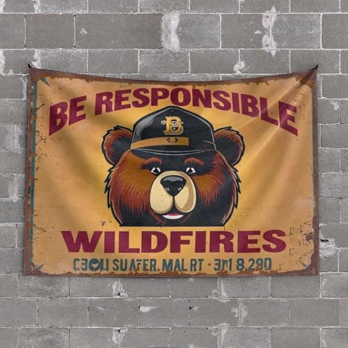 livre Tapisserie décorative amusante pour bar Be Responsible Wildfires (75 x 100 cm)