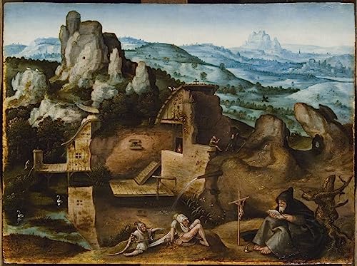 Poster La tentation de St par Joachim Patinir deco murale toile 50x70