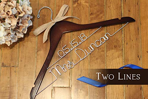 Personalized Wire And Decal Bridal Hanger, Bridesmaid Hangers, Bride Hanger, Mrs Hanger, Wedding Hangers, Custom Vinyl Title Hangers #TOP3