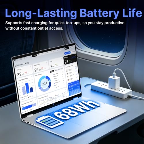 Image of HP OmniBook 7 Flip 2-in-1 16 inch OLED Touch Laptop, Intel Core Ultra 7 258V, 32GB LPDDR5X, 1.5TB Storage(512GB SSD+1TB Docking Station Set), Intel Arc Graphics, Wi-Fi 7, Copilot+ PC, Win 11, Silver