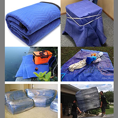 Image of HTTMT- 72x80 2PCs Extra Thick Furniture Moving Packing Blanket For Shipping Furniture Pads [P /N :ET-HOME004A X2PC-BLUE]