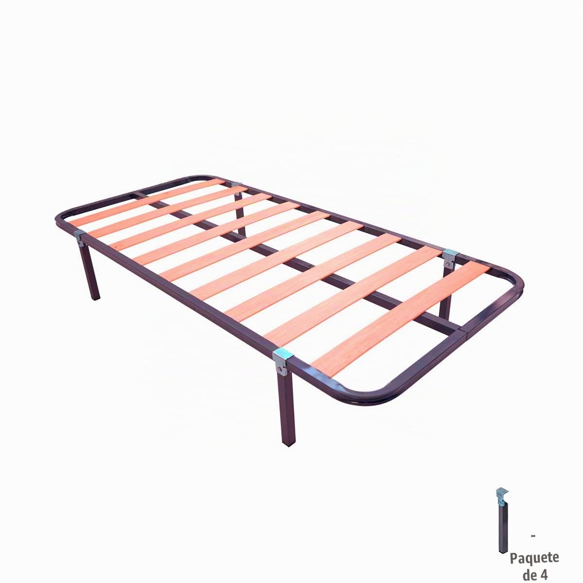 Somnia Descanso - Somier de Láminas Basic Estructura 30x30mm con Patas, Tubo Acero 30 x 30 mm, Pintura Epoxi Gris, 90x190