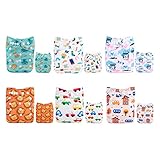ALVABABY New Design Reuseable Washable Pocket Cloth Diaper 6 Nappies + 12 Inserts 6DM25
