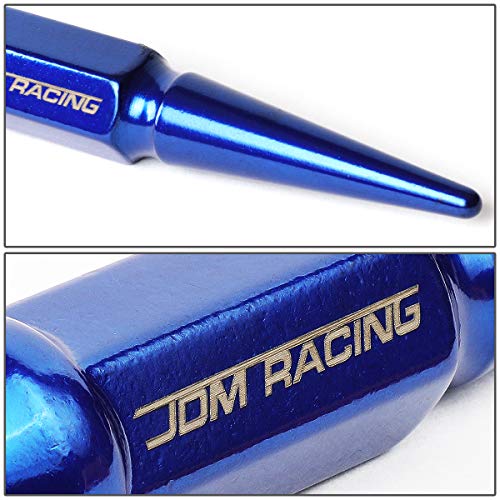 Image of DNA MOTORING LN-ZTL-9056-BL 24Pcs M14 x 1.5 23mm OD /112mm Height Close End Lug Nuts + Adapter, Blue