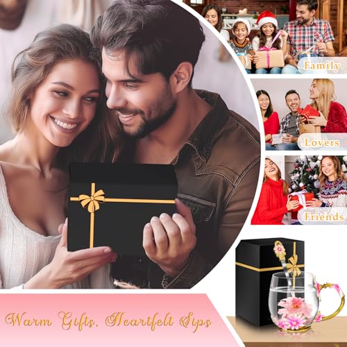 Taza de vidrio para té y café con diseño 3D mariposa miniatura 5