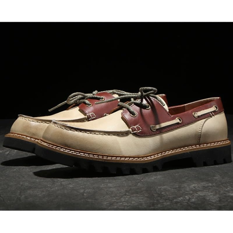 Men's Casual Dress Shoes Men's Leather Platform Formal Derby Shoes for Business Dinners(White,8.5)4