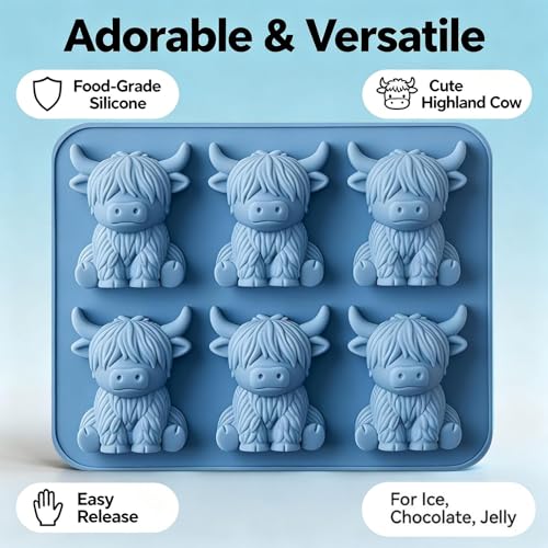Molde para cubitos de hielo silicona vaca 3D KPOAPERA miniatura 3