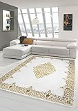 3 kg/m² Gesamtgewicht (ca.) Traum Designer Teppich Moderner Teppich Wollteppich Meliert Wohnzimmerteppich Wollteppich Ornament Creme Beige Gold Größe 160x230 cm