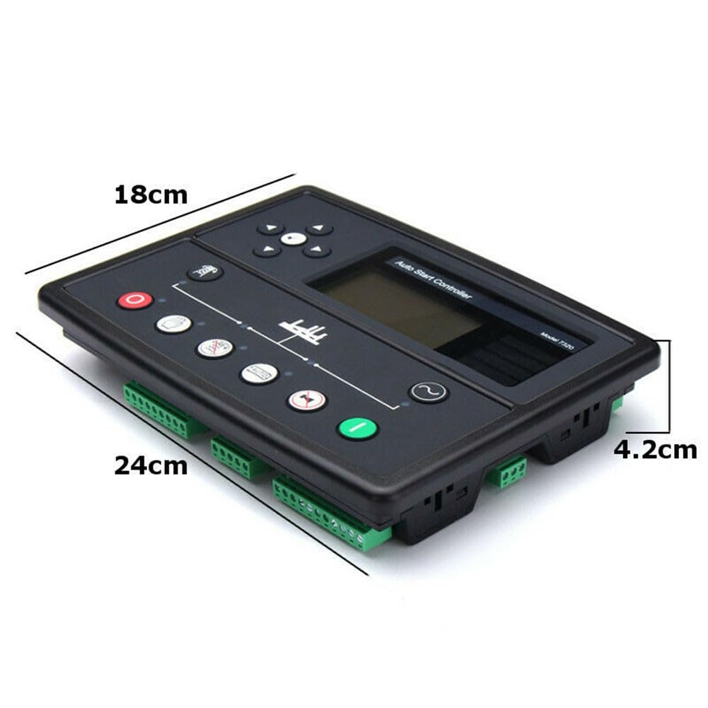 DSE7320 Generatore Diesel Auto Start Controller Modulo per ATS, ABS nero e pannello in metallo con display LCD, relè CC 15A, compatibile con sistemi Deep Sea