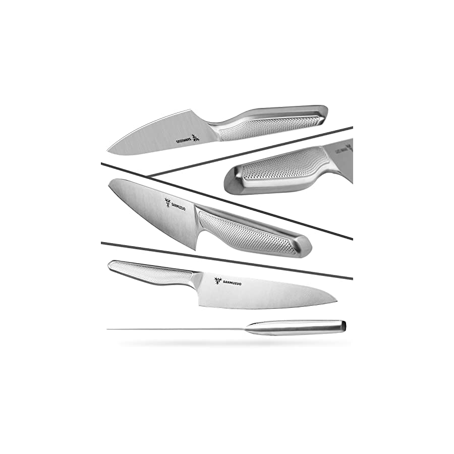 SANMUZUO Kitchen Knives Set - 7 Pieces, Stainless Steel Chef Knife Sets for Kitchen - Zhen Series