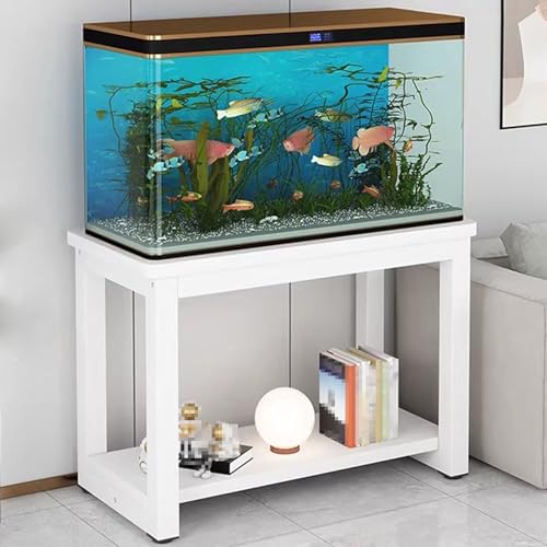 Aquarium-Ständer mit 2 Etagen, offenes Reptilien-Display, stabiler Stahlrahmen, Aquarium-Möbel für...