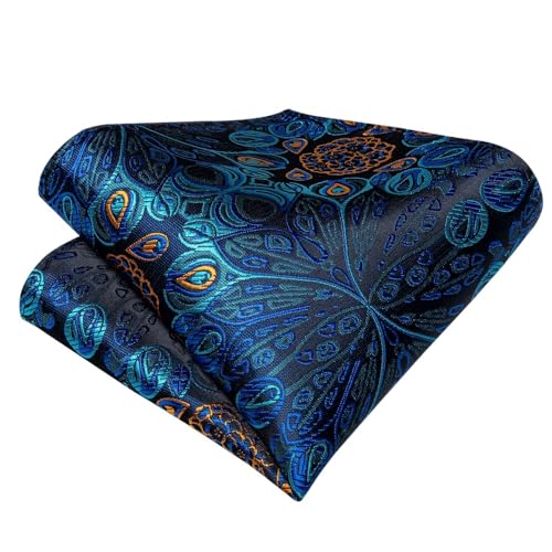 Corbata de moño de seda con diseño Paisley azul miniatura 5