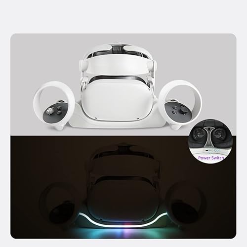 Miniatura 6 de Esimen Base de carga compatible con Oculus Quest 2 estación de carga de montaje en pared para Meta Quest 2 con indicador LED de puerto de carga