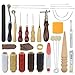Produktbild BGTXINGI 25-teiliges Leder-Handwerkswerkzeug-Set, Handnähwerkzeug, handliche Nähnadel, gewachste Lauffläche, Ahle, Groover Kit für DIY Ledernähte, Bastelzubehör
