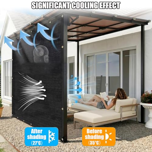 Voile d'ombrage de jardin YVYKFZD 7.5x15m filet protection solaire UV - 4