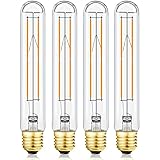 4 Pack T10 LED Bulb 8W Dimmable E26 Base Tubular Light Bulb 2700K Warm White 75W Equivalent 800lm 7.3in Bulb for Rustic Pendant, Wall scones Tube Light Bulbs Desk Lamp Vintage Edison Long Light Bulbs