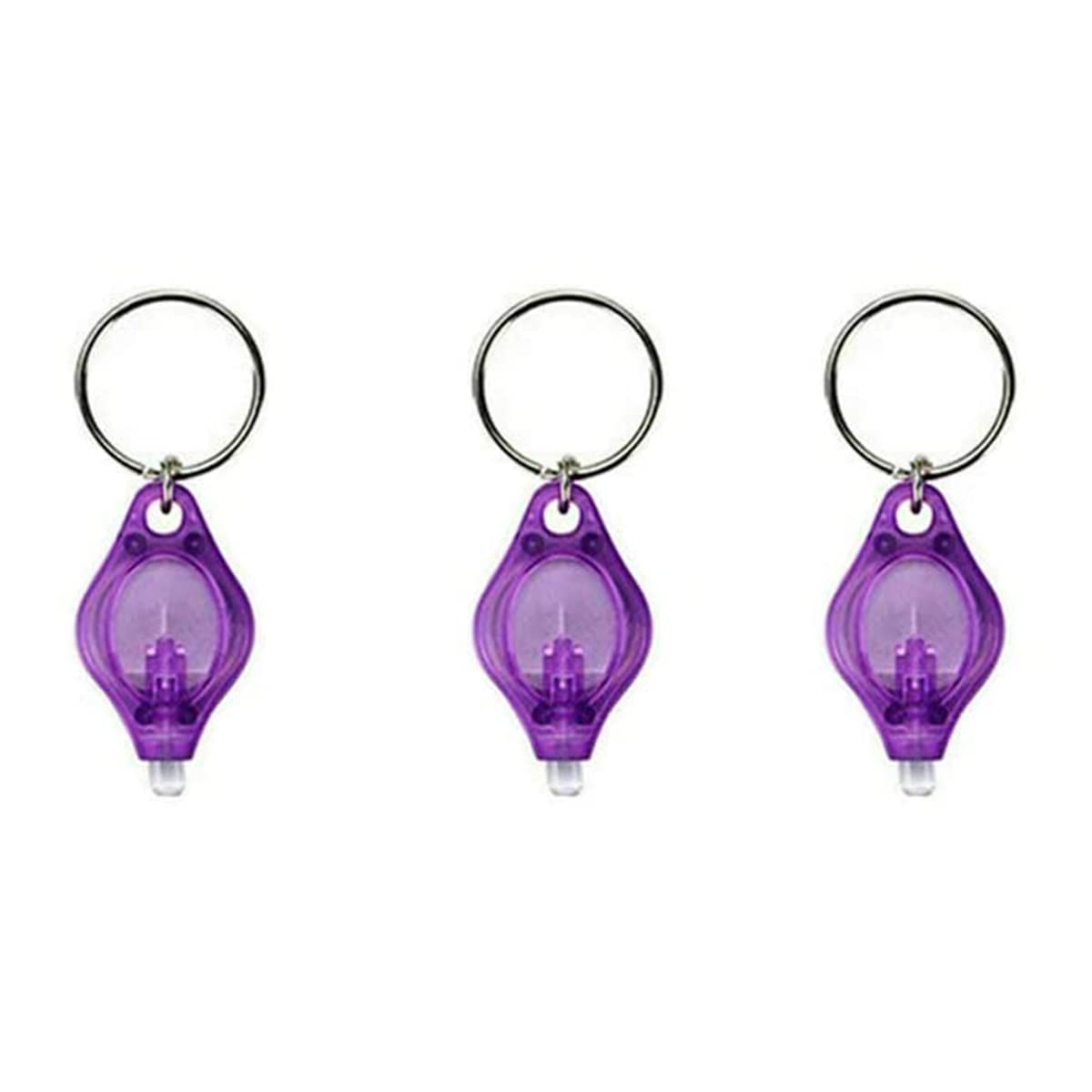 Unifizz Mini UV Light Keyring Money Checker, Spot Fake Counterfeit Polymer & Paper Bank Note Detector, Keychain Key Ring Light Torchl, Purple, 3 Pcs