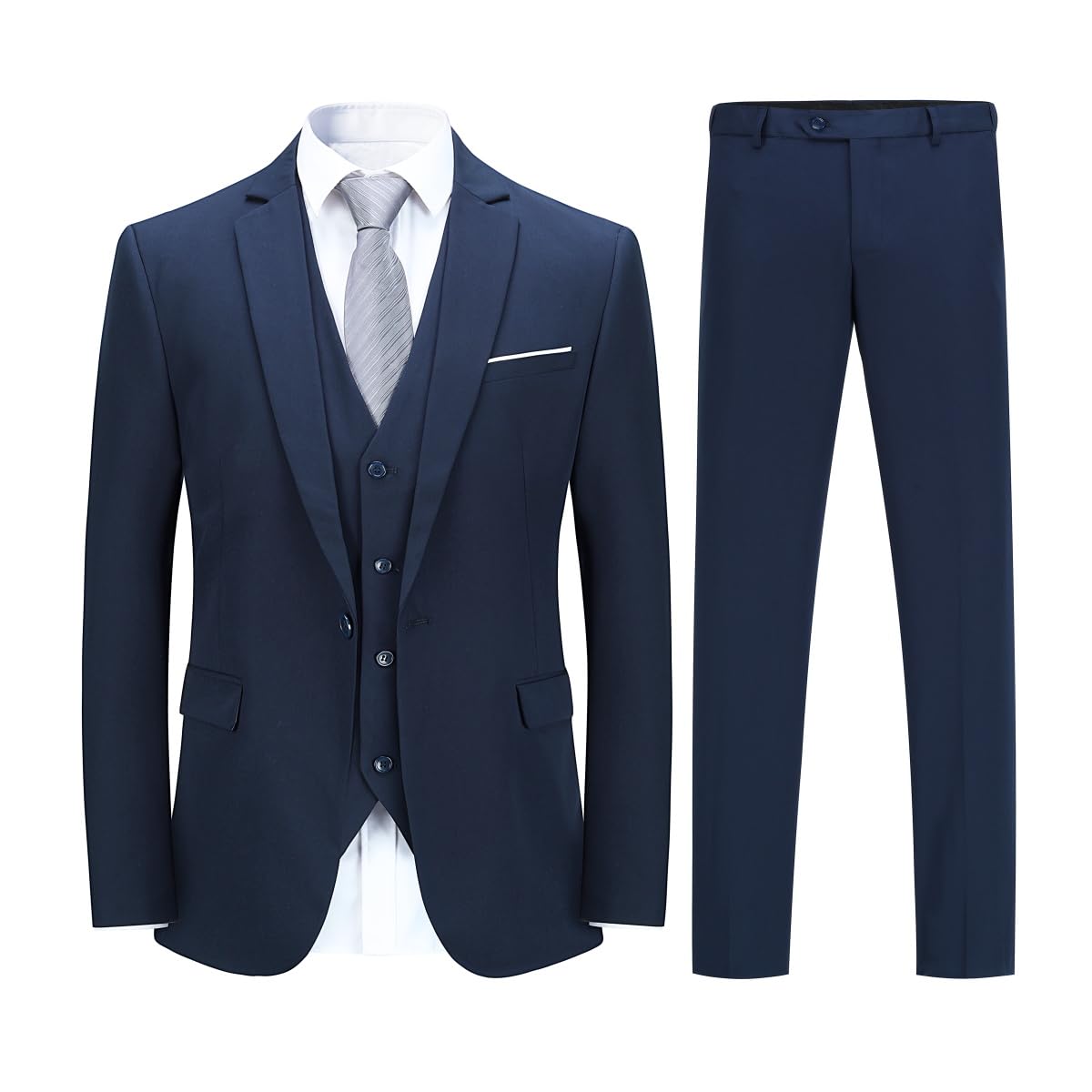 YOUTHUP Abiti da Uomo Elegante Completi 3 Pezzi Abito Slim Fit Blazer Panciotto Pantaloni