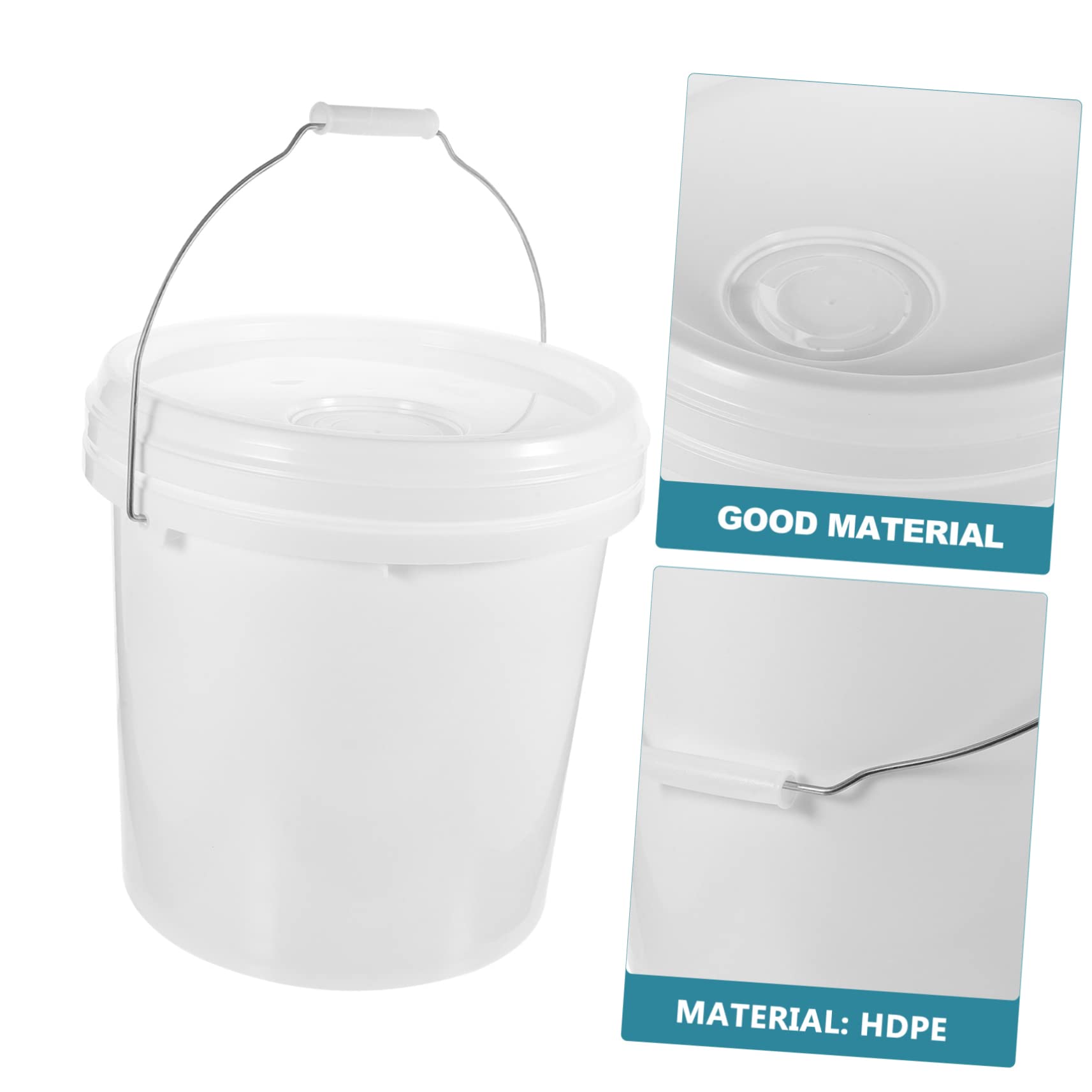 Cubo de Hdpe Blanco de 10 litros de Pintura Multifuncional con Tapa Resistente y Fácil de Transportar para Almacenar y Mezclar Pintura