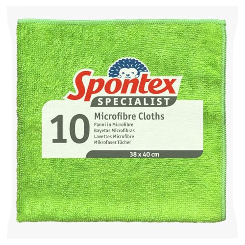 Spontex Specialist - 10 paños de microfibra, 38 x 40 cm, 10 unidades