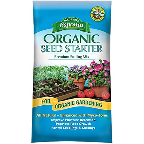 Espoma Organic Seed Starter Premium Potting Soil Mix - All Natural & Organic Seed Starting Mix with Mycorrhizae. For Organic Gardening, 16 qt, bag - Pack of One Cover
