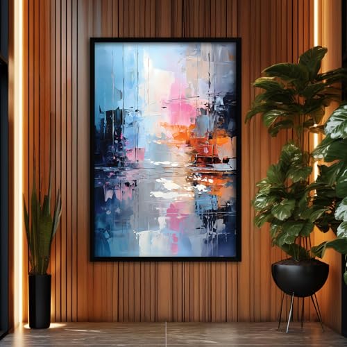 Image of The Castle Decor Abstract Wall Art | Big Size Modern Framed Painting for Living Room & Bedroom Decoration | Premium Gifting (20x30 Inches) (Design-2)