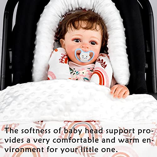 Image of Pea Pod Infant Car Seat Insert, Baby Car Seat Head Support for Newborn Reversible Car Seat Cushion Padding Fits for Stroller, Baby Swing, Bouncer - Dots, Rainbow