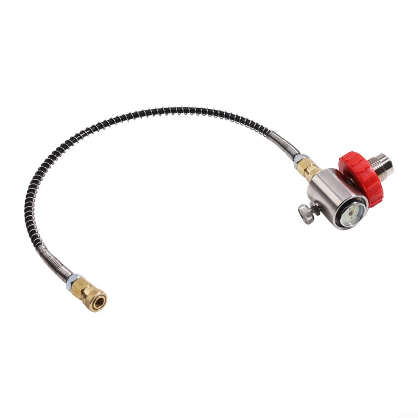 Manometro per immersioni subacquee con adattatore di riempimento da G5/8 a 7/8, doppio calibro luminoso fino a 6000 PSI, tubo a molla da 24 pollici per ricarica cilindro (SFC044)