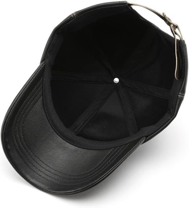 PU Leather Hat Vintage Washed Leather Baseball Cap Unisex Solid Color Classic Low Profile Dad Hat - Image 6