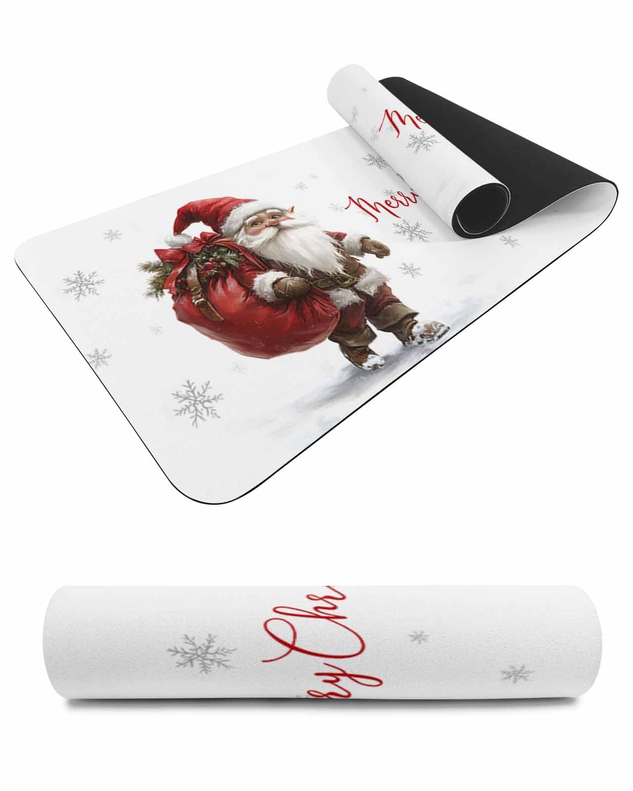 Debedcor Heat Proof Table Pads Waterproof Decorative, Christmas Gnomes Non-Slip Table Countertop Protector, Winter Xmas Present Snowflake Insulation Mat for Dining Room, 48 x 12 Inches