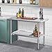 HALLY Stainless Steel Table for Prep & Work 30 x 48 Inches, NSF Commercial Heavy Duty Table with Undershelf and Galvanized Legs for Restaurant, Home and Hotel