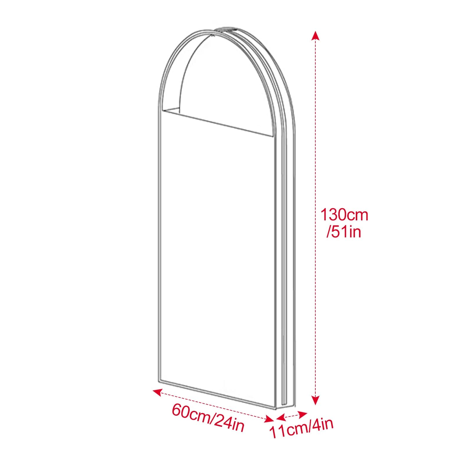 5pcs Fundas Ropa Fundas for Armarios Ventana Visible Bolsa de Traje Antipolvo for Almacenamiento de Vestidos Funda de Ropa Viajar(Gray,130cm/51in)