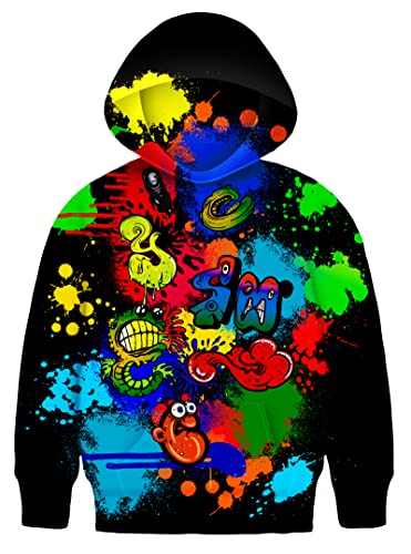 Asylvain - Felpa con cappuccio per ragazzi, con stampa 3D