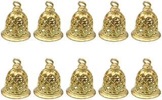 HEALLILY 10pcs Liberty Bells Mini Craft Bells Brass Golden Jingle Bells Charms Pendants for Jewelry Making Bag Accessories 12 * 15mm
