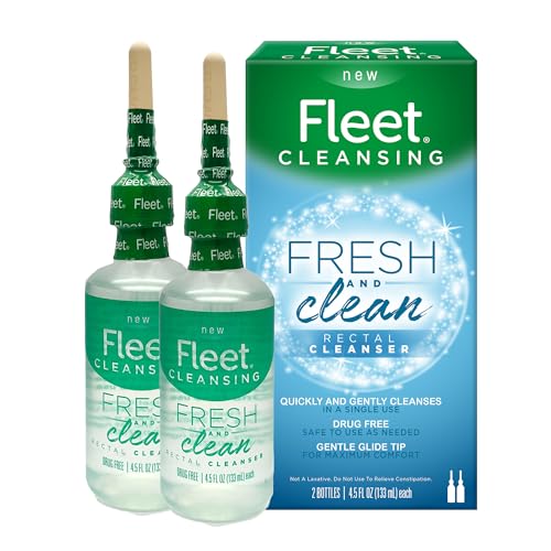 Fleet Fresh and Clean Saline Rectal Cleanser Saline Solution Anal Douche 2 Douche Bottles 4.5 Fl Oz