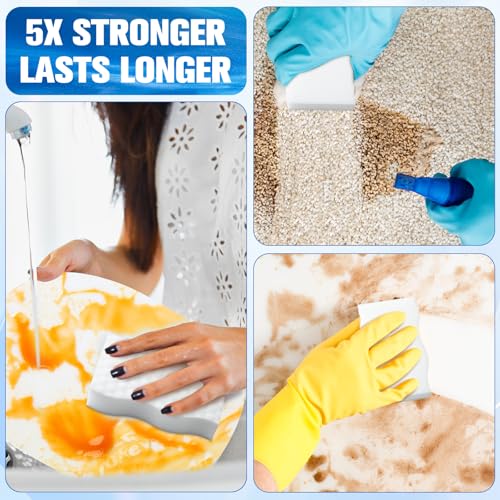 Image of SiliFine Magic Extra Durable Sponge Eraser 3 Layer Density Cleaning Pads in Bulk Thick More Lasting Sponge Eraser for Bathroom Kitchen Floor Bathtub Toilet Cleaner