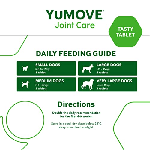 Yumove Adult Dog Tablets | Hip And Joint Supplement For Dogs With Glucosamine, Chondroitin, Hyaluronic Acid, Green Lipped Mussel | Dogs Aged 6 To 8 | 120 Count Tablets, Treat Colored #TOP5