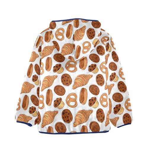 Cake Muffin Chocolate Cookies Slice Girls Fleece Jacket Girls Fall Jacket Girls Zip Up Hoodie Girls Sherpa Jacket 2-10T2